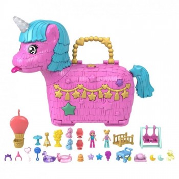 POLLY POCKET COFRE UNICORNIO PARTYLAND MATTEL 446HYD96