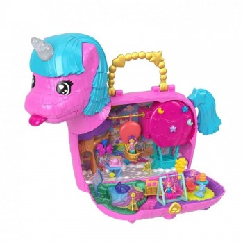 POLLY POCKET COFRE UNICORNIO PARTYLAND MATTEL 446HYD96