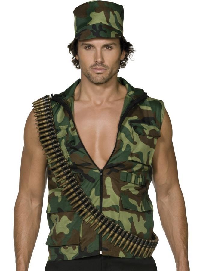 Camiseta militar hombre: Disfraces adultos,y disfraces originales