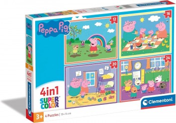 PUZZLE PROGRESIVO 4 EN 12+16+20+24 PEPPA PIG CLEMENTONI 21516