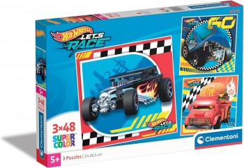 PUZZLE HOT WHEELS 3X48 CLEMENTONI 25313