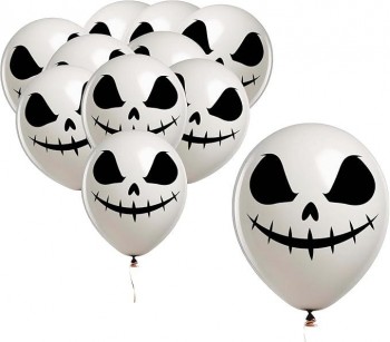 BOLSA DE 10 GLOBOS HALLOWEEN ESQUELETO GUIRCA 31503