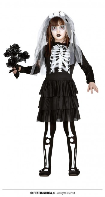 Z ONLINE DISFRAZ SKELETON BRIDE INFANTIL GUIRCA 85798