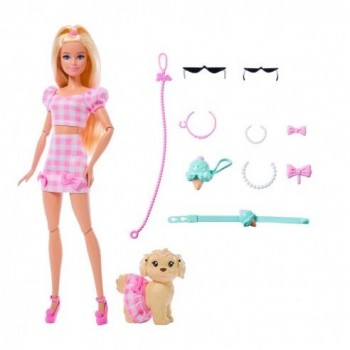 BARBIE TWINNING LOOKS RUBIA CON PERRO MATTEL 446JFP36