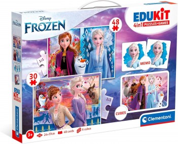 PUZZLE + MEMO + ROMPECABEZAS EDUKIT 4 EN 1 FROZEN CLEMENTONI 18292