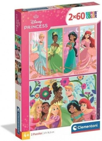 PUZZLE 2X60 PRINCESAS DISNEY CLEMENTONI 24824