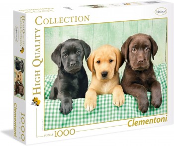 PUZZLE LOS TRES PERRITOS LABRADORES1000 PZAS CLEMENTONI 39279
