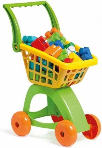 CARRO COMPRA + 30 PIEZAS DE CONSTRUCCION MOLTO 13456
