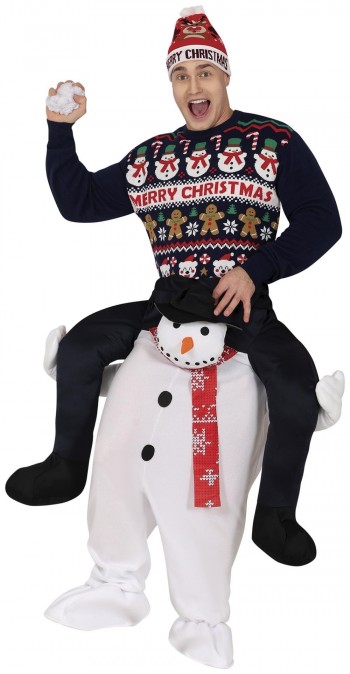 DISFRAZ HOMBRE NAVIDEÑO CON COSTALERO MUÑECO NIEVE ADULTO T-L GUIRCA 44155