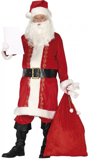 DISFRAZ PAPA NOEL CON GRECAS DORADAS ADULTO GUIRCA 44244