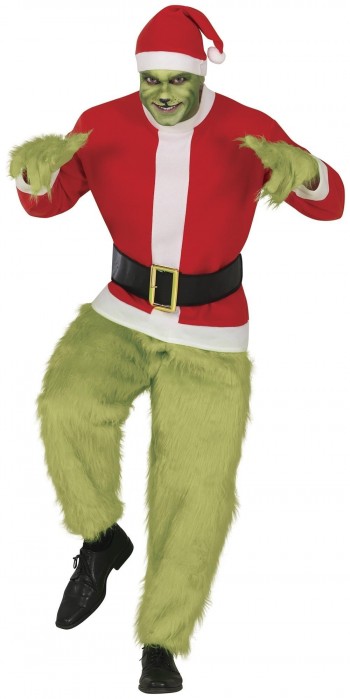 DISFRAZ GRINCH CON PELO ADULTO GUIRCA 44300