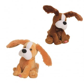 PELUCHE PERRO 25 CM MUEVE OREJAS Y CANTA LLOPIS 15021