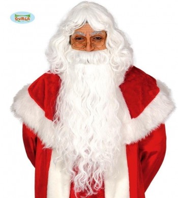 PELUCA PAPA NOEL CON BARBA EXTRA LUJO GUIRCA 4977