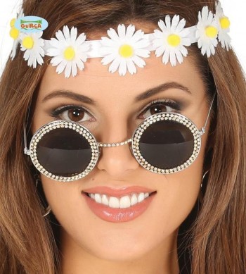 GAFAS REDONDAS CON BRILLANTES DISCO GUIRCA 17273