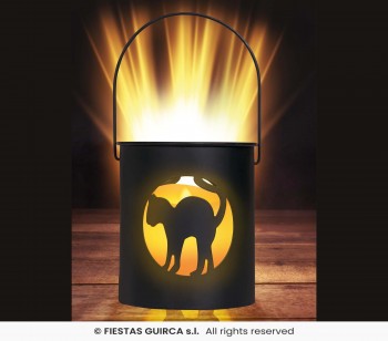 FAROL CON LUZ GATO LED 10X9 CM GUIRCA 24987