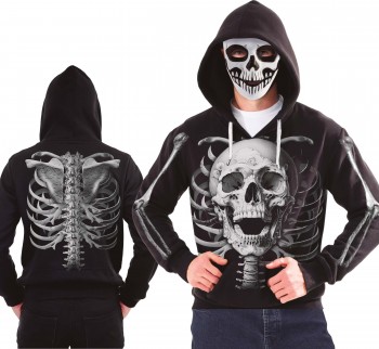DISFRAZ SUDADERA ESQUELETO CON CAPUCHA Y MASCARA ADULTO T-52-54 GUIRCA 29341