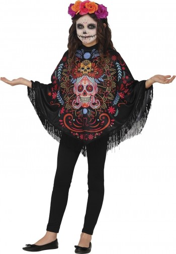 DISFRAZ PONCHO DIA DE LOS MUERTOS INFANTIL 7-9 GUIRCA 78150