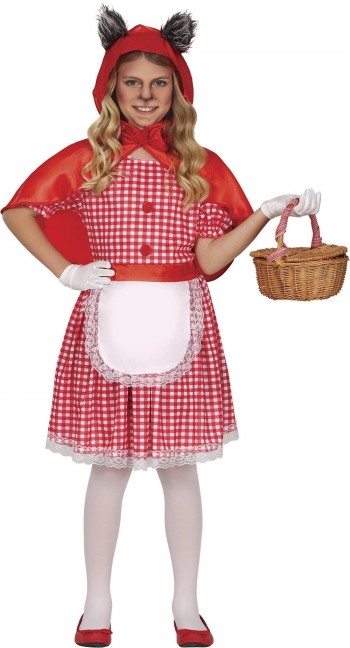 DISFRAZ CAPERUCITA ROJA CON OREJAS DE LOBO INFANTIL GUIRCA 78655