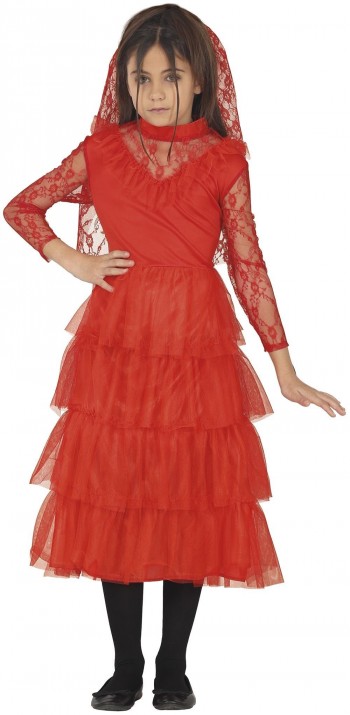 DISFRAZ VESTIDO NOVIA ROJO INFANTIL GUIRCA 78667