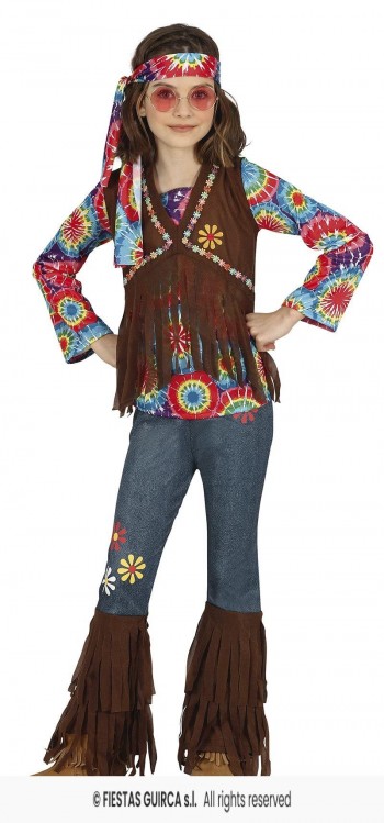 DISFRAZ HIPPIE FLORES NIÑA INFANTIL GUIRCA 83541