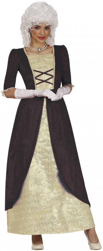 DISFRAZ MARQUESA MARRON Y DORADO ADULTO GUIRCA 86163