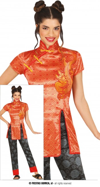 DISFRAZ CHINA CHAQUETA NEGRA ADULTO GUIRCA 86213