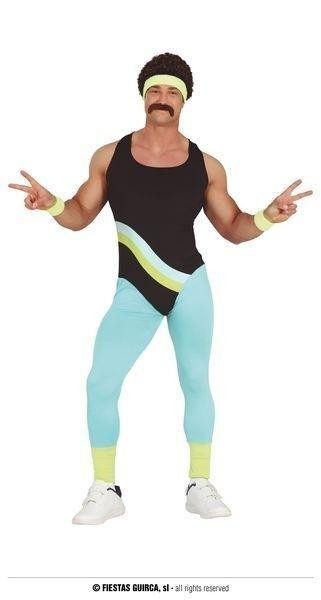 DISFRAZ GIMNASTA FITNESS AÑOS 80 HOMBRE ADULTO GUIRCA 86466