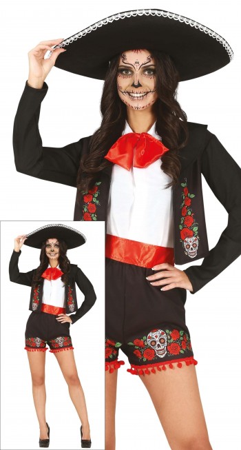 DISFRAZ CATRINA MARIACHI ADULTA GUIRCA 88982