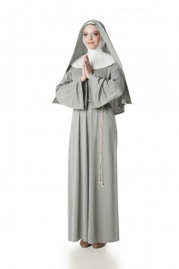 DISFRAZ MONJA GRIS MUJER ADULTA K8860