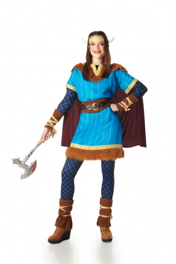 DISFRAZ VIKINGA AZUL ADULTA K8944
