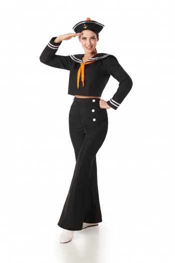 DISFRAZ MARINERA NEGRO PANTALÓN ADULTA K8968