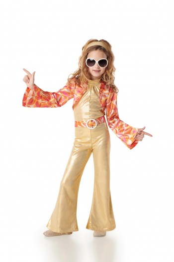 DISFRAZ DISCO DORADO NIÑA AÑOS 70 INFANTIL K9302