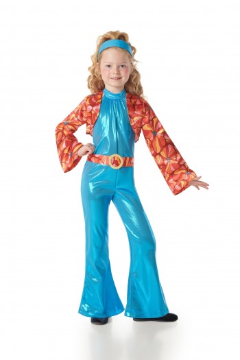 DISFRAZ DISCO AZUL NIÑA AÑOS 70 INFANTIL K9318