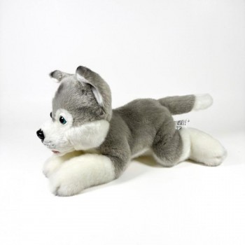 PELUCHE PERRO HUSKY TUMBADO 25 CM BOCALAN
