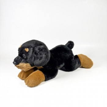 PELUCHE PERRO ROTTWEILER TUMBADO 25 CM BOCALAN