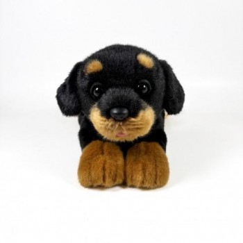 PELUCHE PERRO ROTTWEILER TUMBADO 25 CM BOCALAN