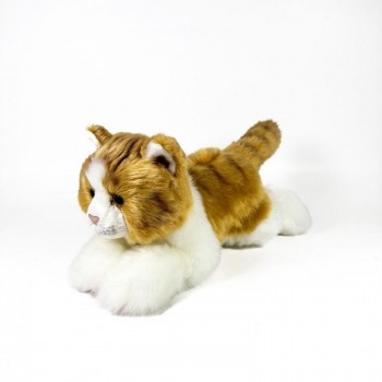 PELUCHE GATO BLANCO Y MARRON 25 CM BOCALAN