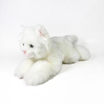PELUCHE GATO BLANCO TUMBADO 25 CM BOCALAN