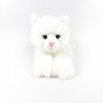 PELUCHE GATO BLANCO TUMBADO 25 CM BOCALAN